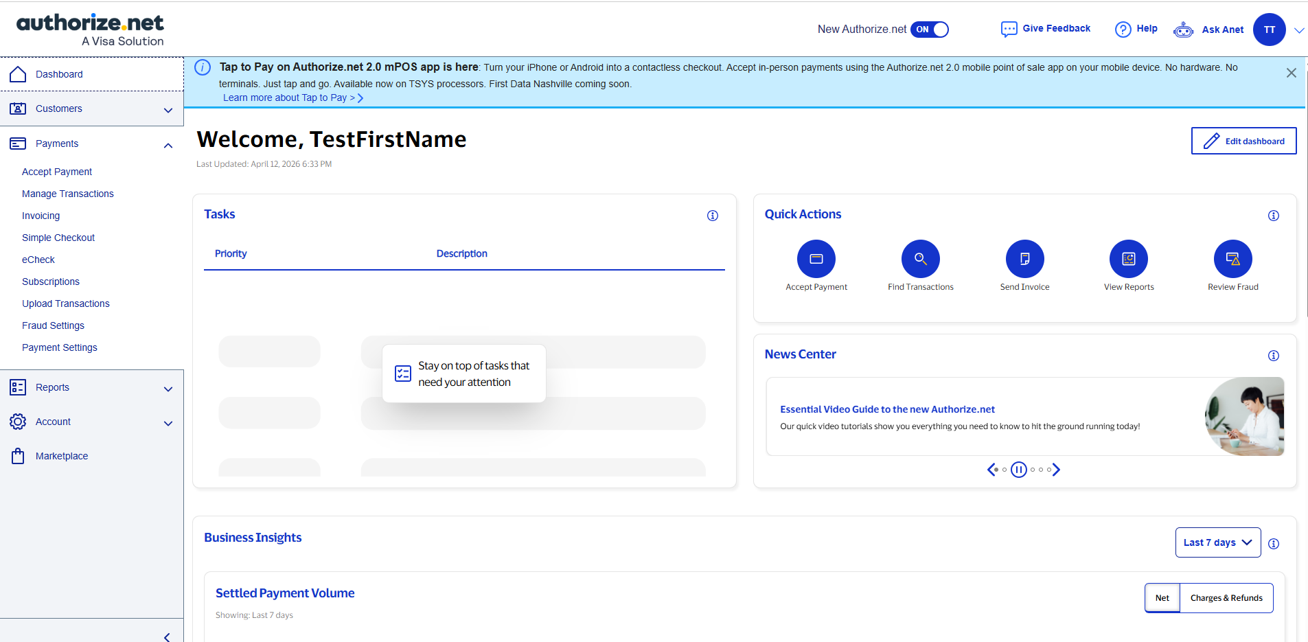 Setting up Authorize.net — BOOTMARK screenshot