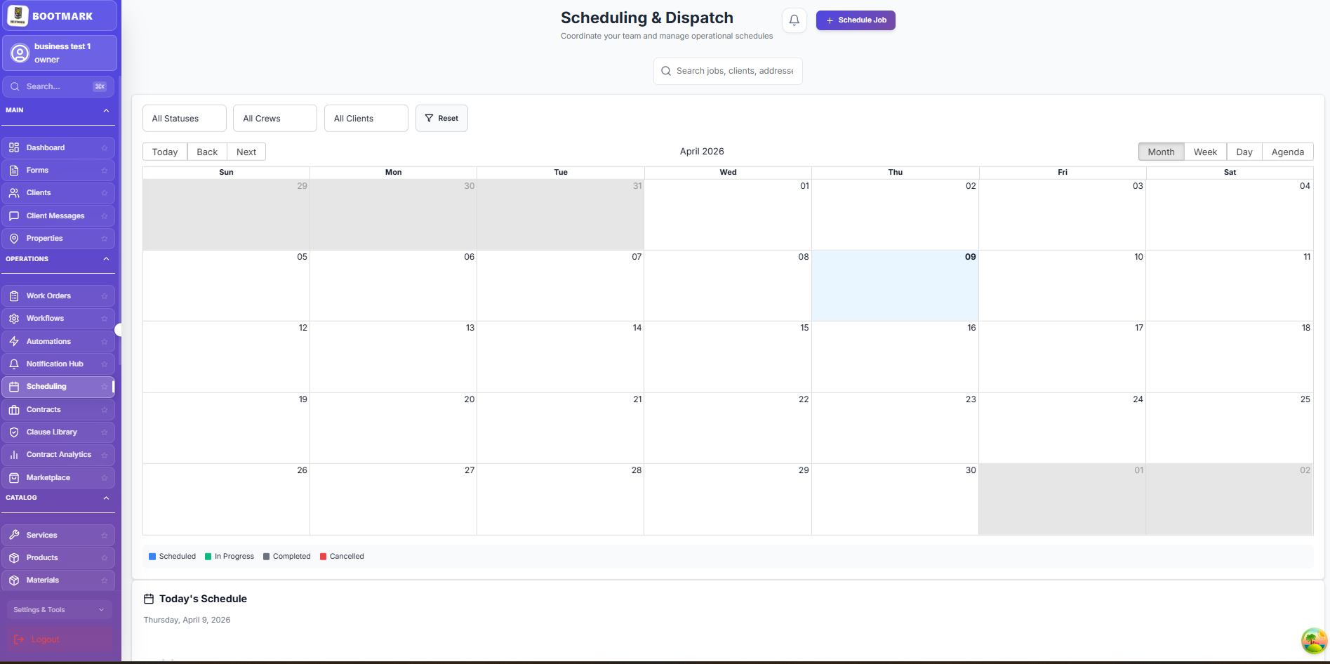 Scheduling & Dispatch — BOOTMARK screenshot